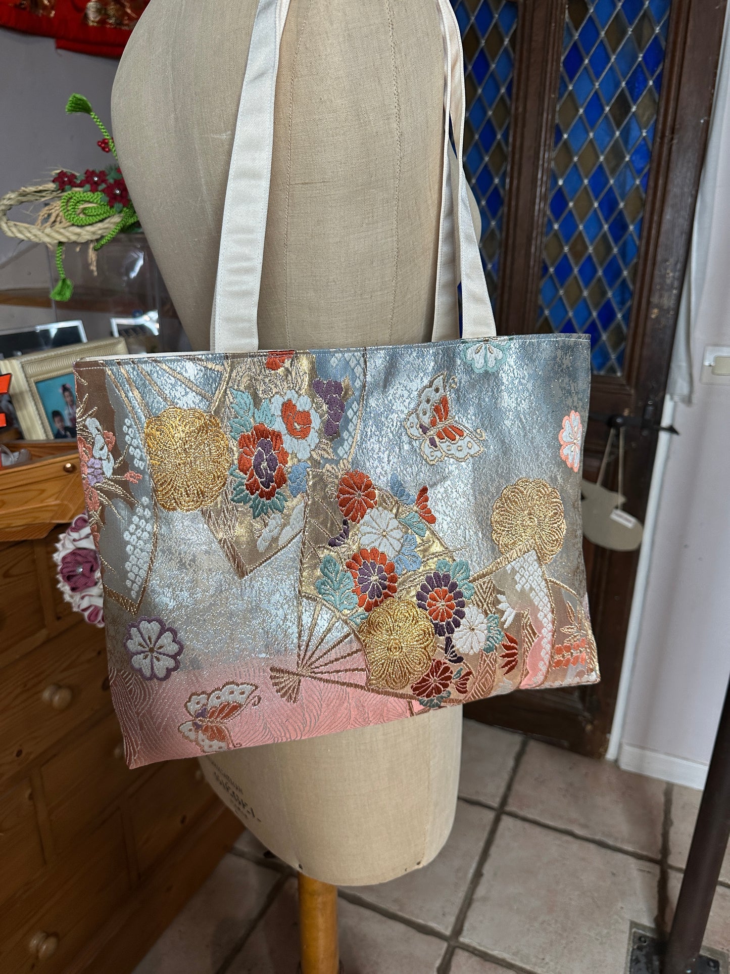 Sac cabas Obi japonais en soie Neuf