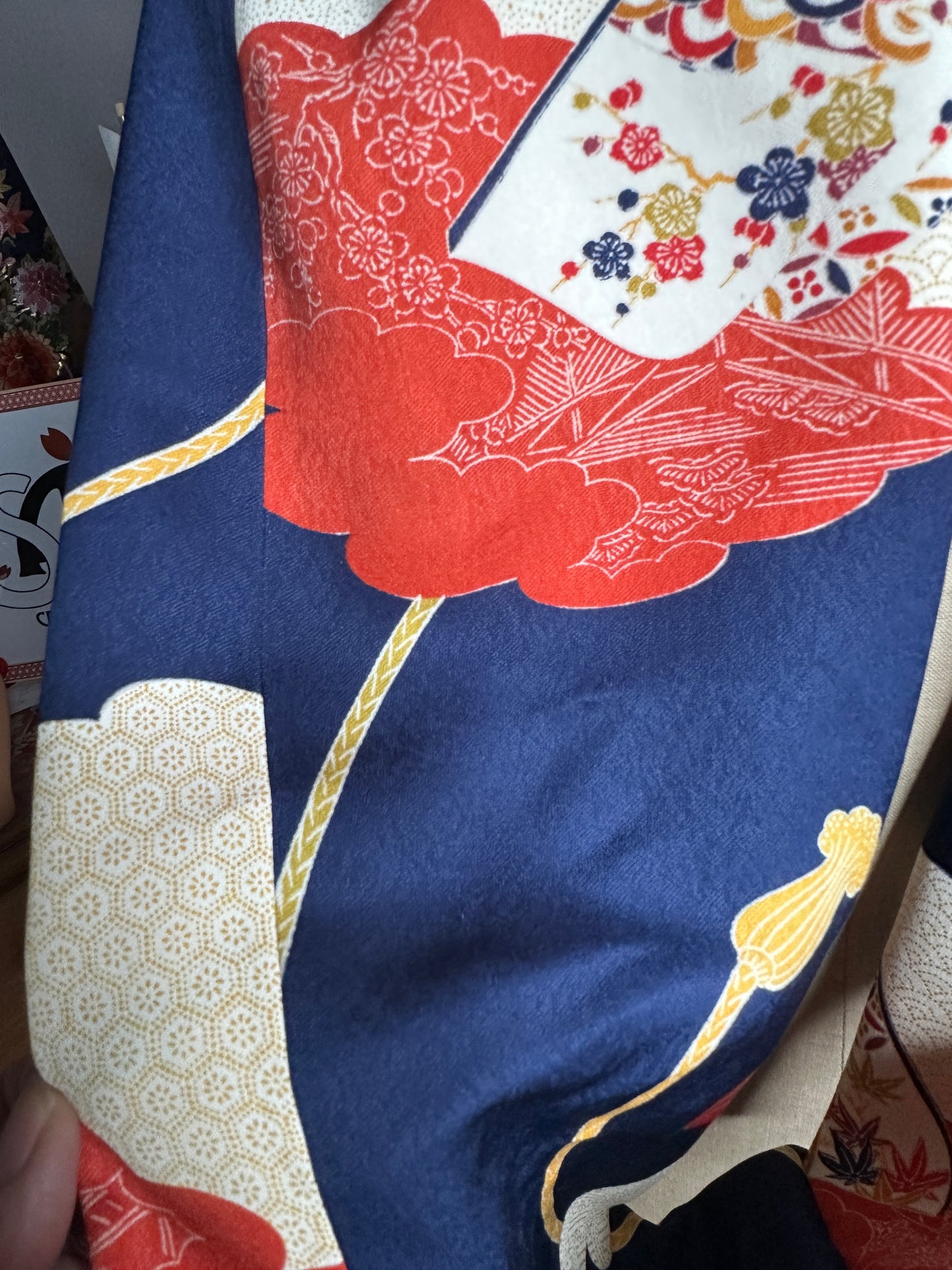 Snood tour de cou foulard kimono japonais en soie Neuf