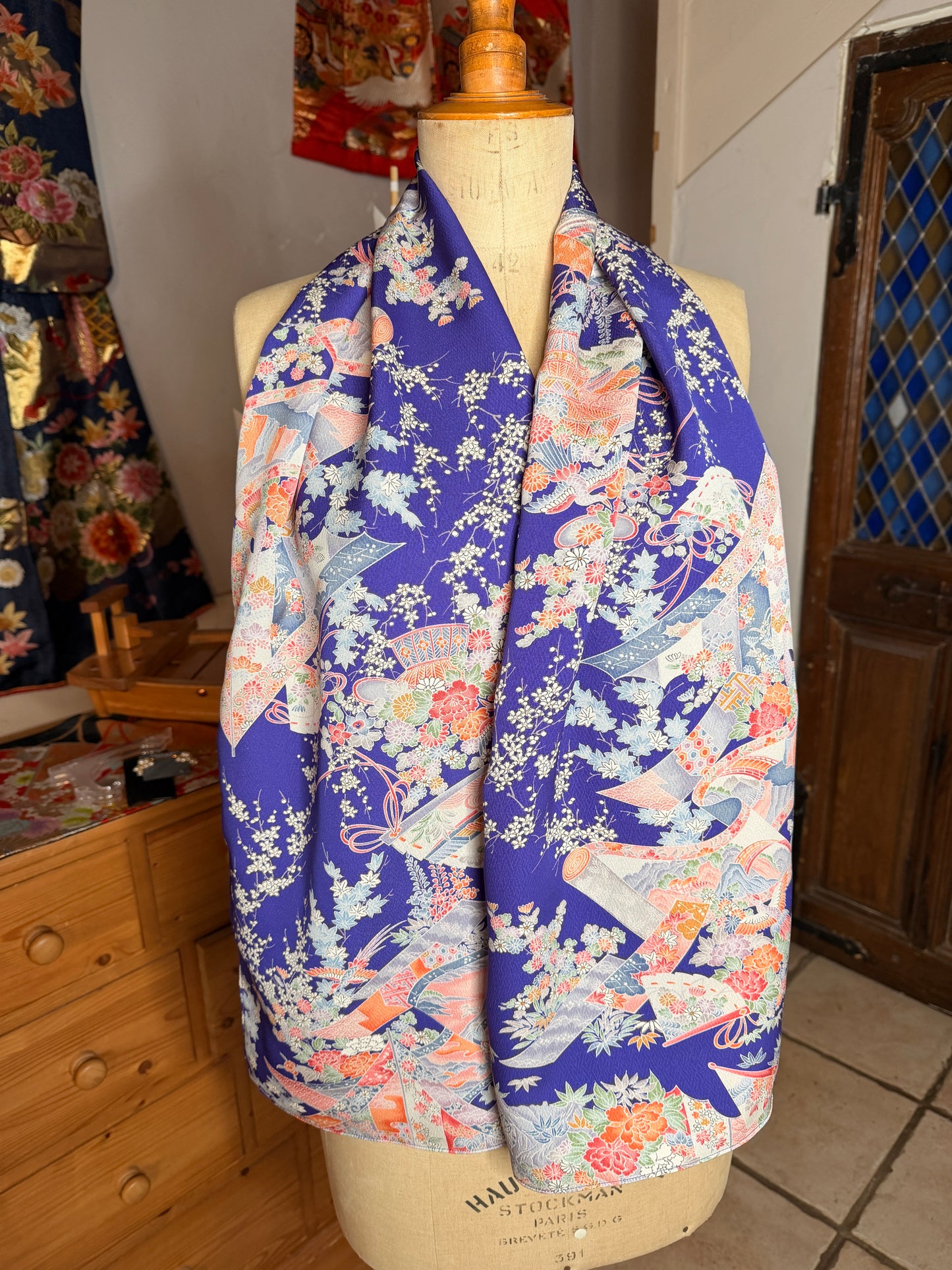 Foulard kimono japonais en soie Neuf