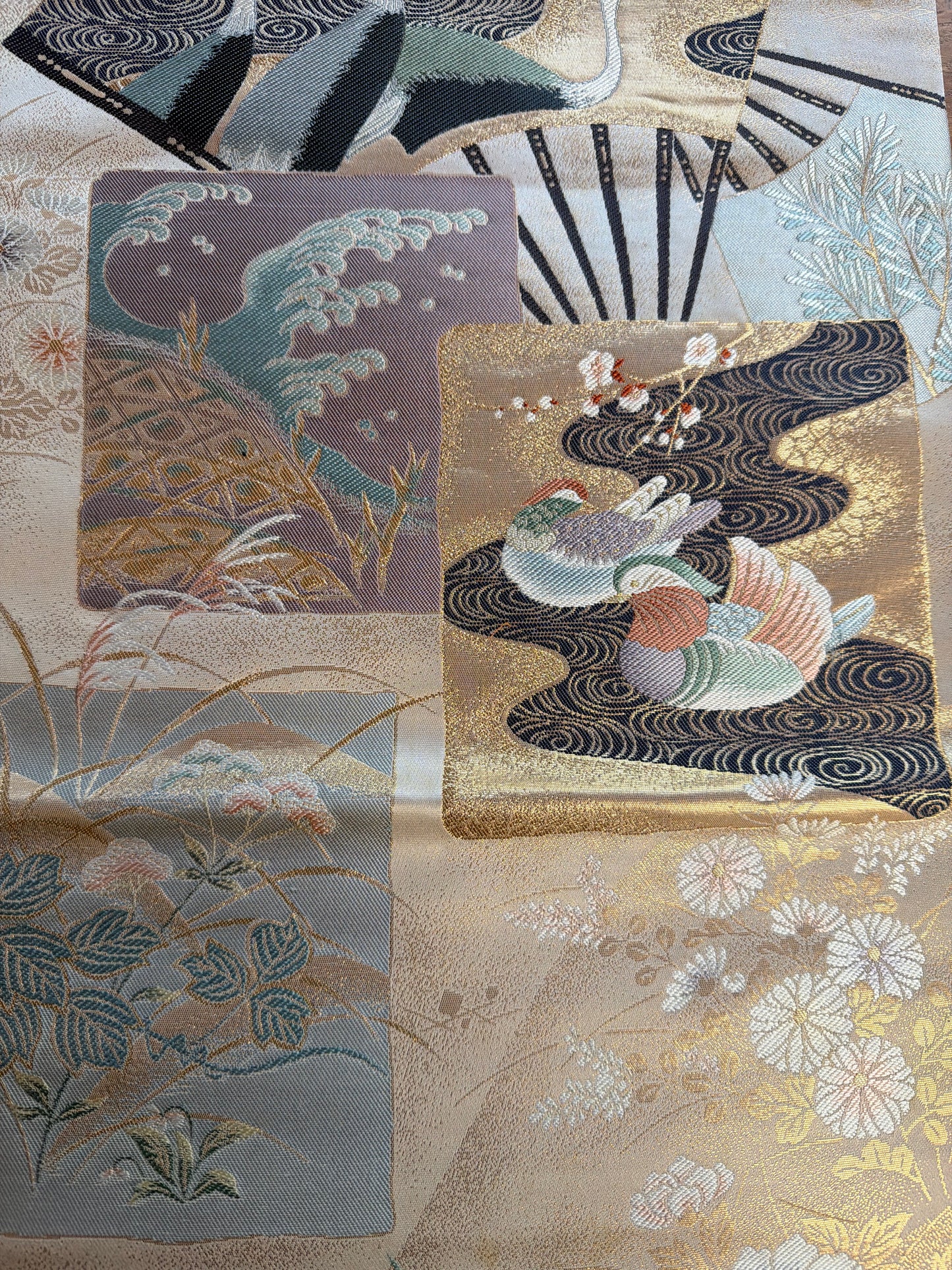 Chemin de table Obi japonais en soie