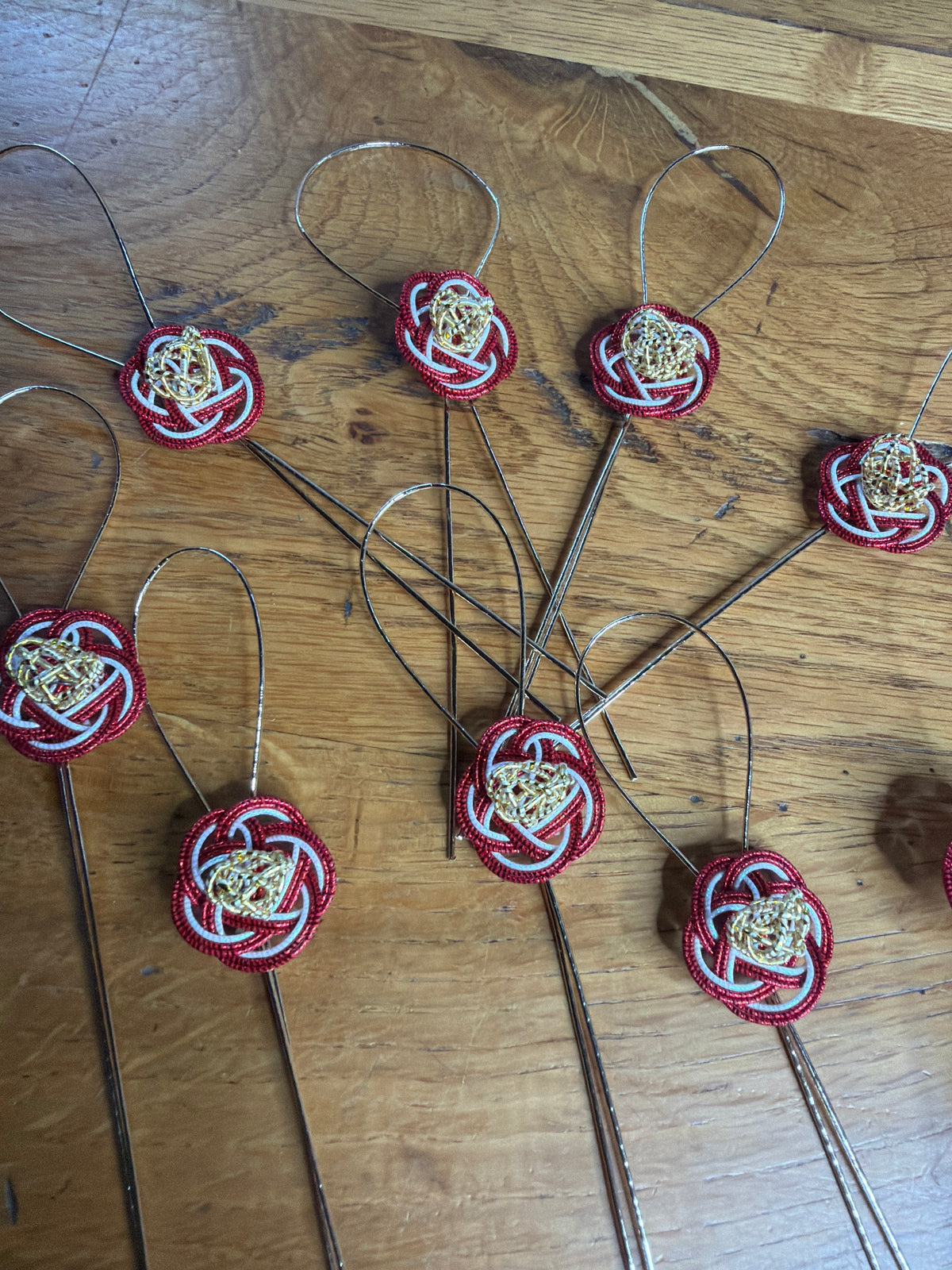 Mizuhiki fleurs de prunier rouge