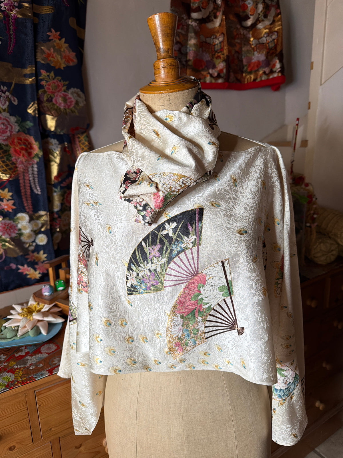 Top tunique 3 en 1 kimono o japonais en soie