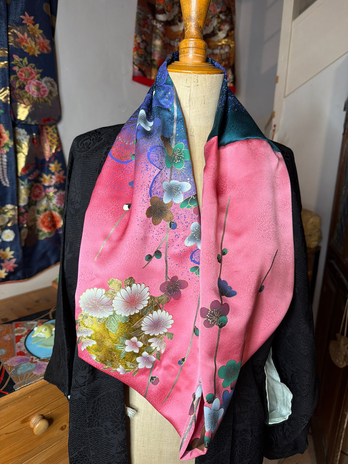 Tour de cou snood furisode kimono japonais en soie