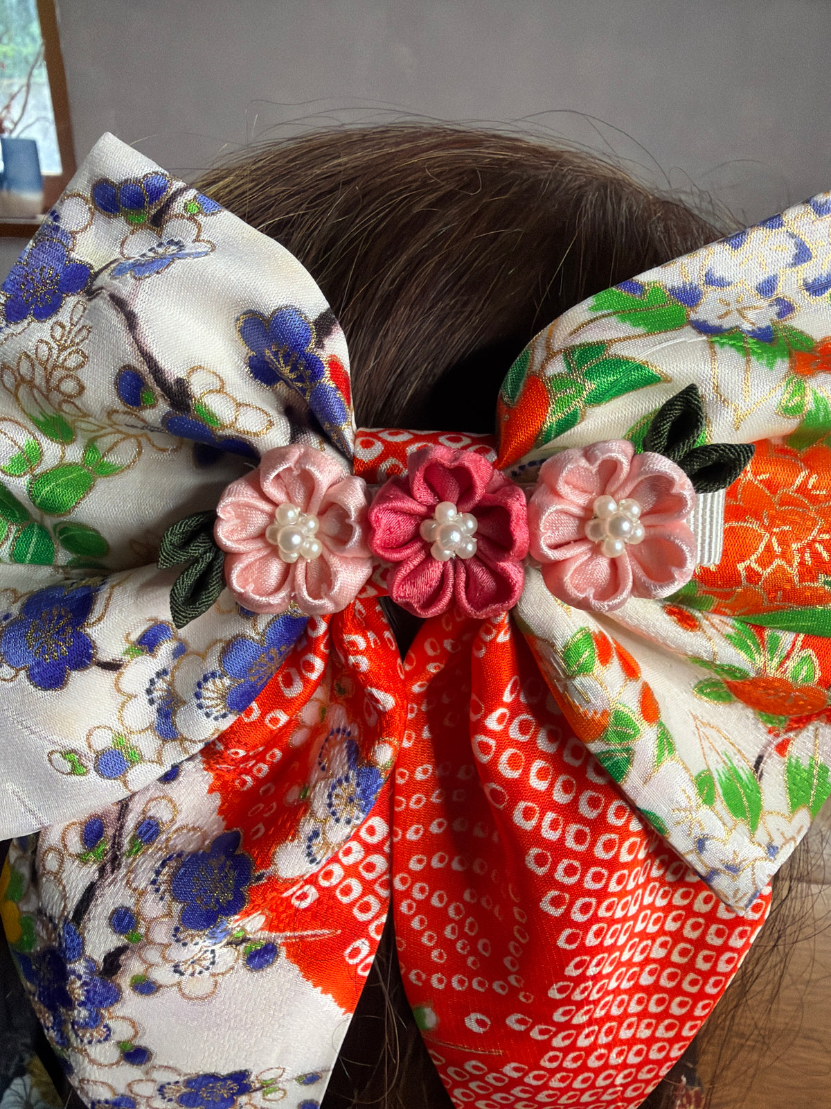 Pince à cheveux Tsumamisaiku japonaise en soie