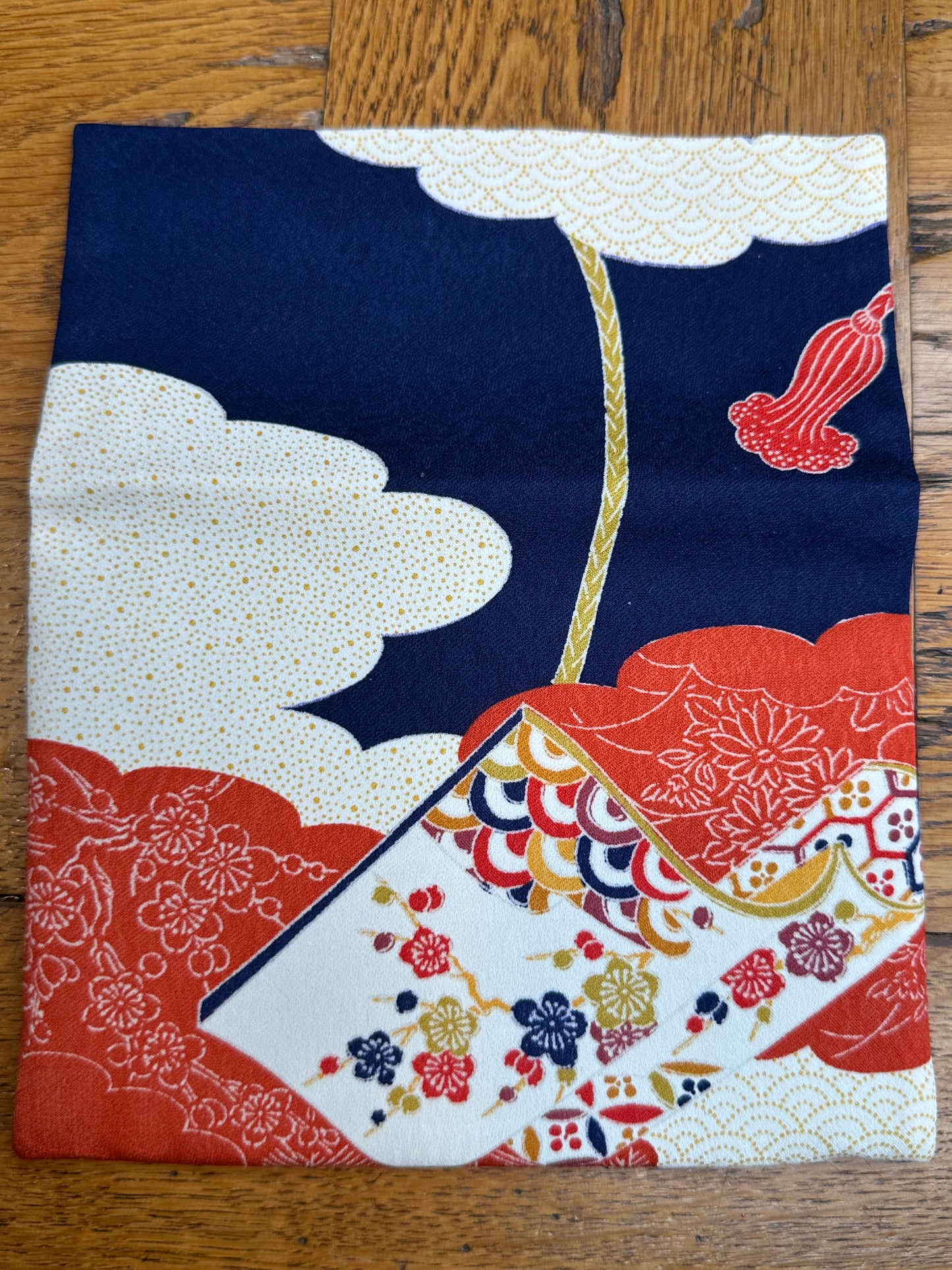 Pochette 2 compartiments kimono japonais en soie