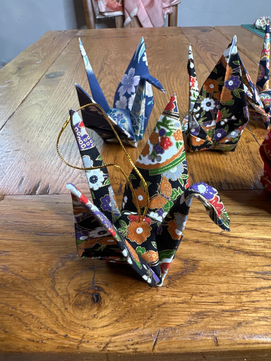 Grue oiseau japonais en coton