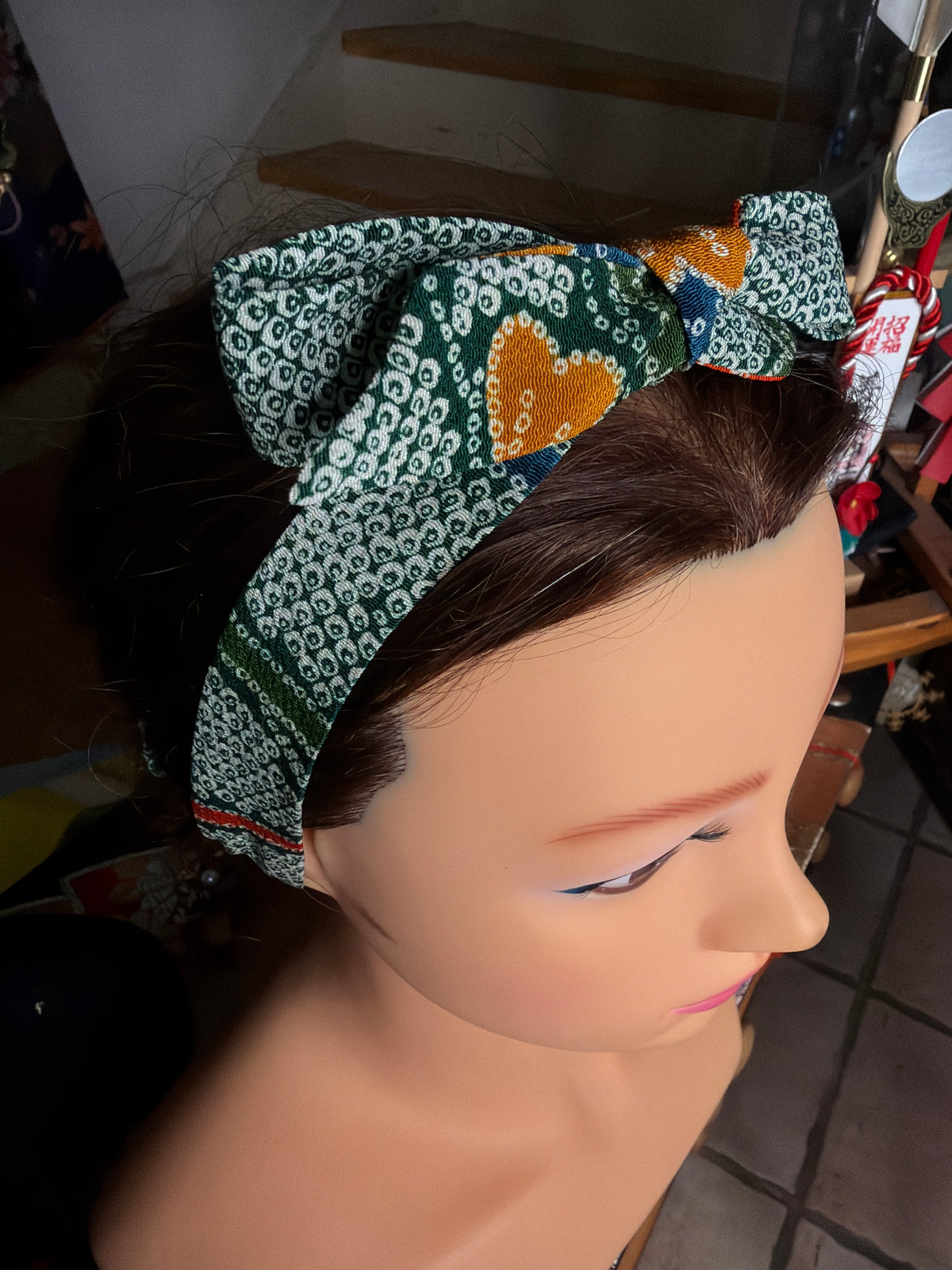 Chouchou ruban en soie de kimono 2 en 1
