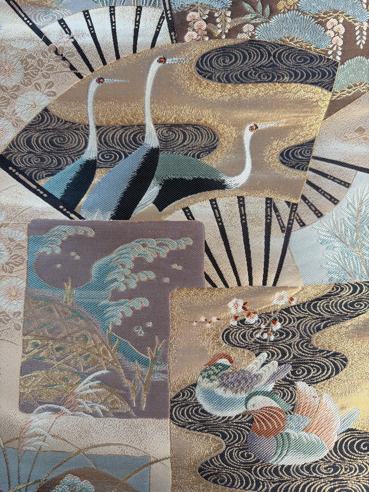 Chemin de table Obi en soie kimono japonais