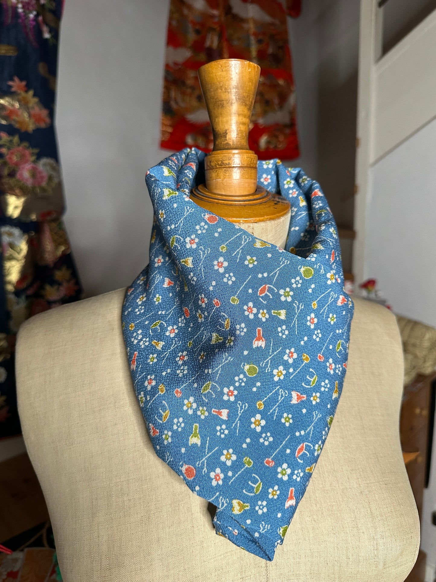 Tour de cou snood kimono Chirimen japonais