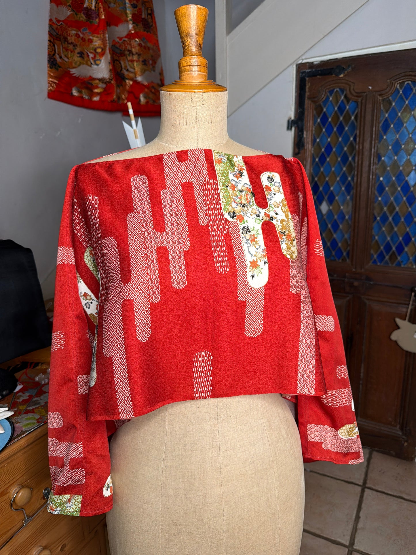 Top tunique 3 en 1 kimono japonais en soie