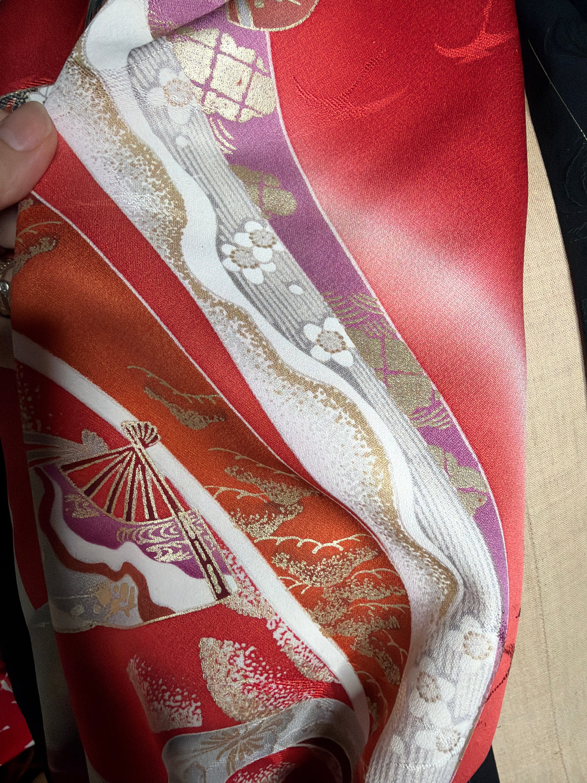 Tour de cou snood Furisode kimono japonais en soie