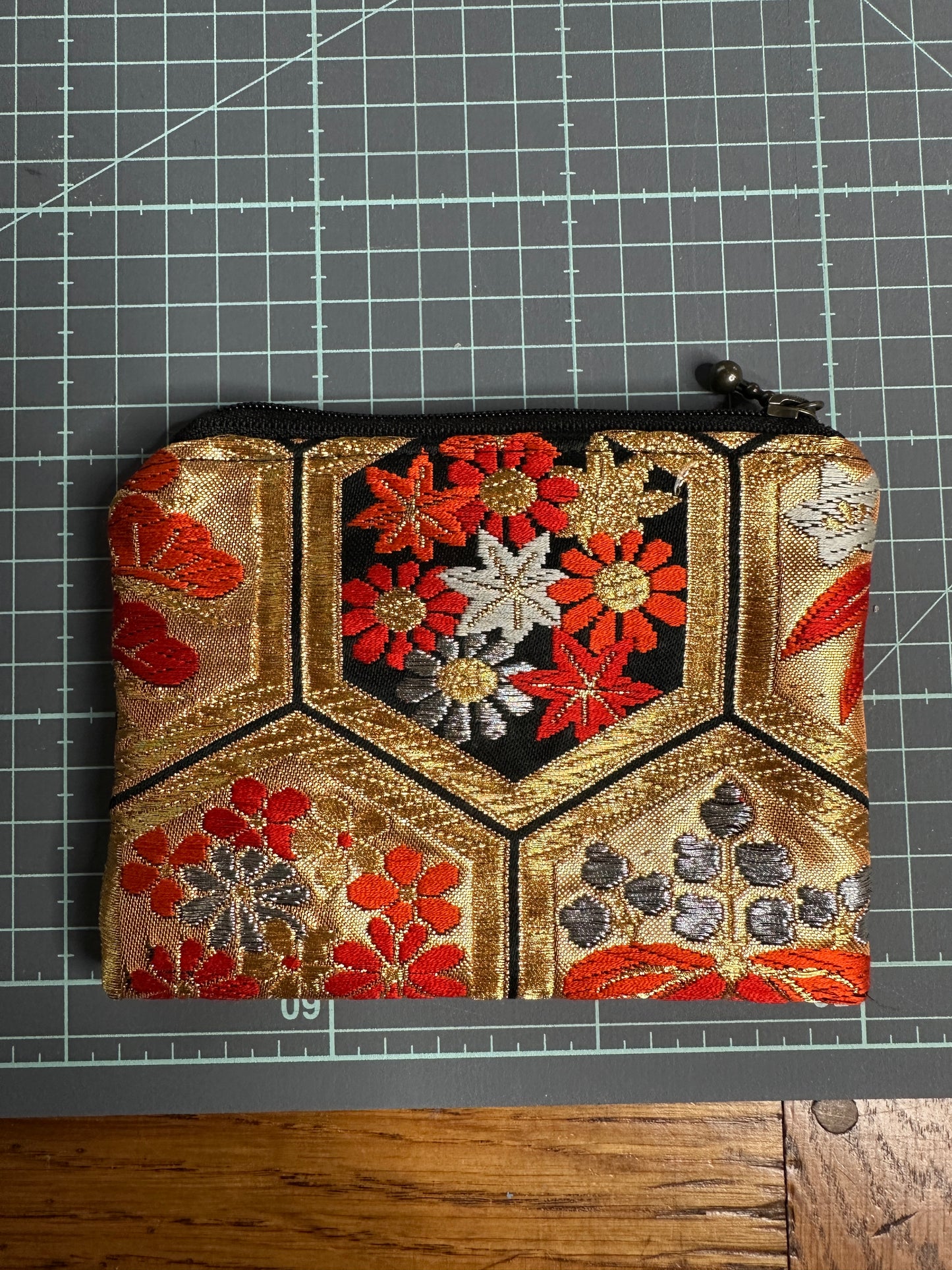 Porte-monnaie mini pochette Obi kimono japonais en soie