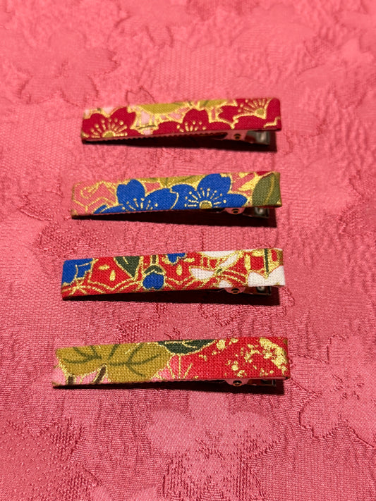 4 pinces pour les cheveux tissu japonais