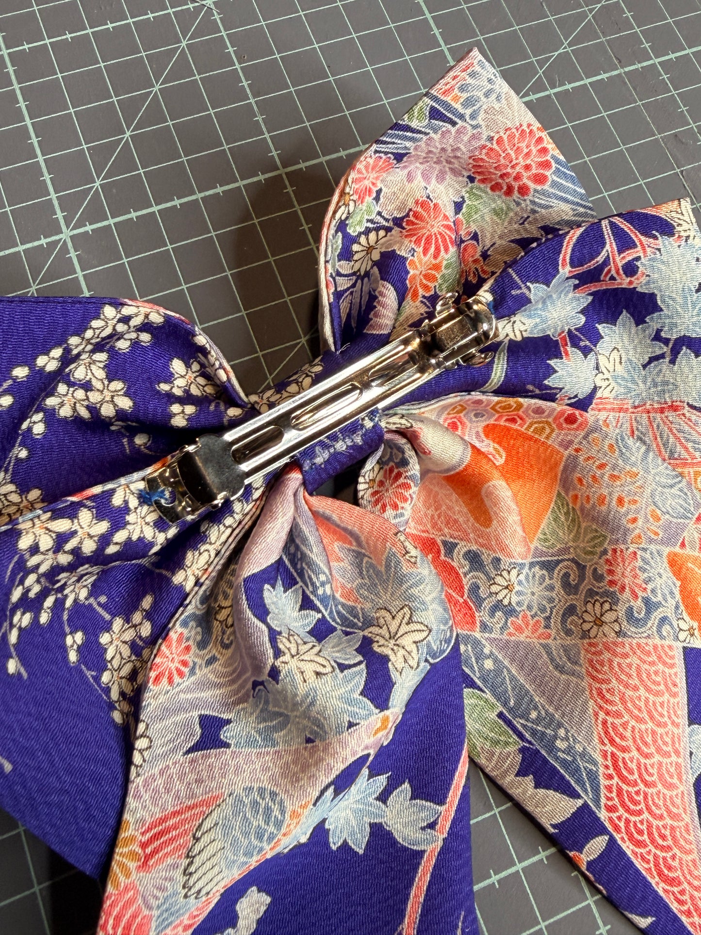 Barette japonaise kimono en soie