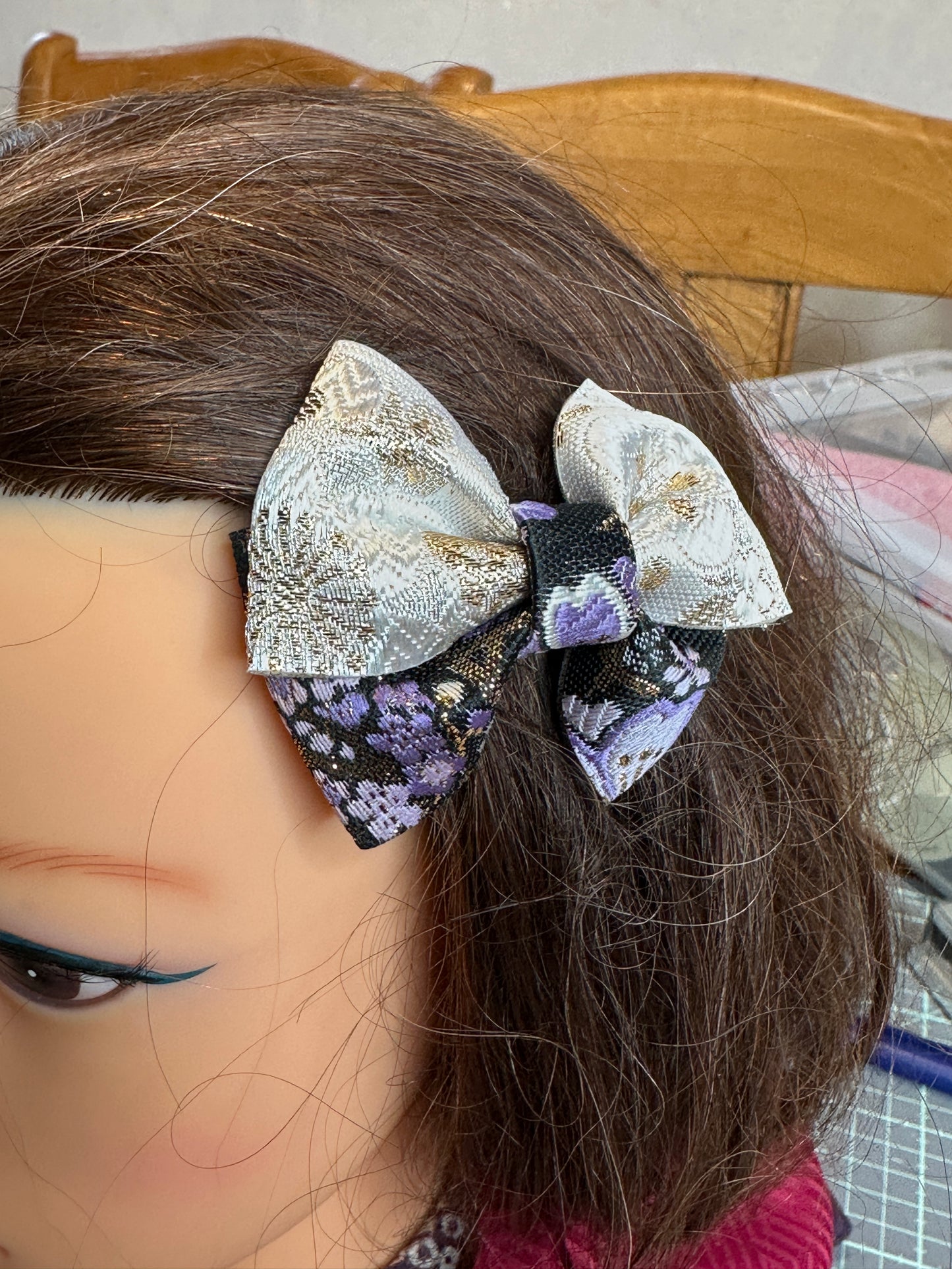 2 pinces à cheveux rubans kimono japonais