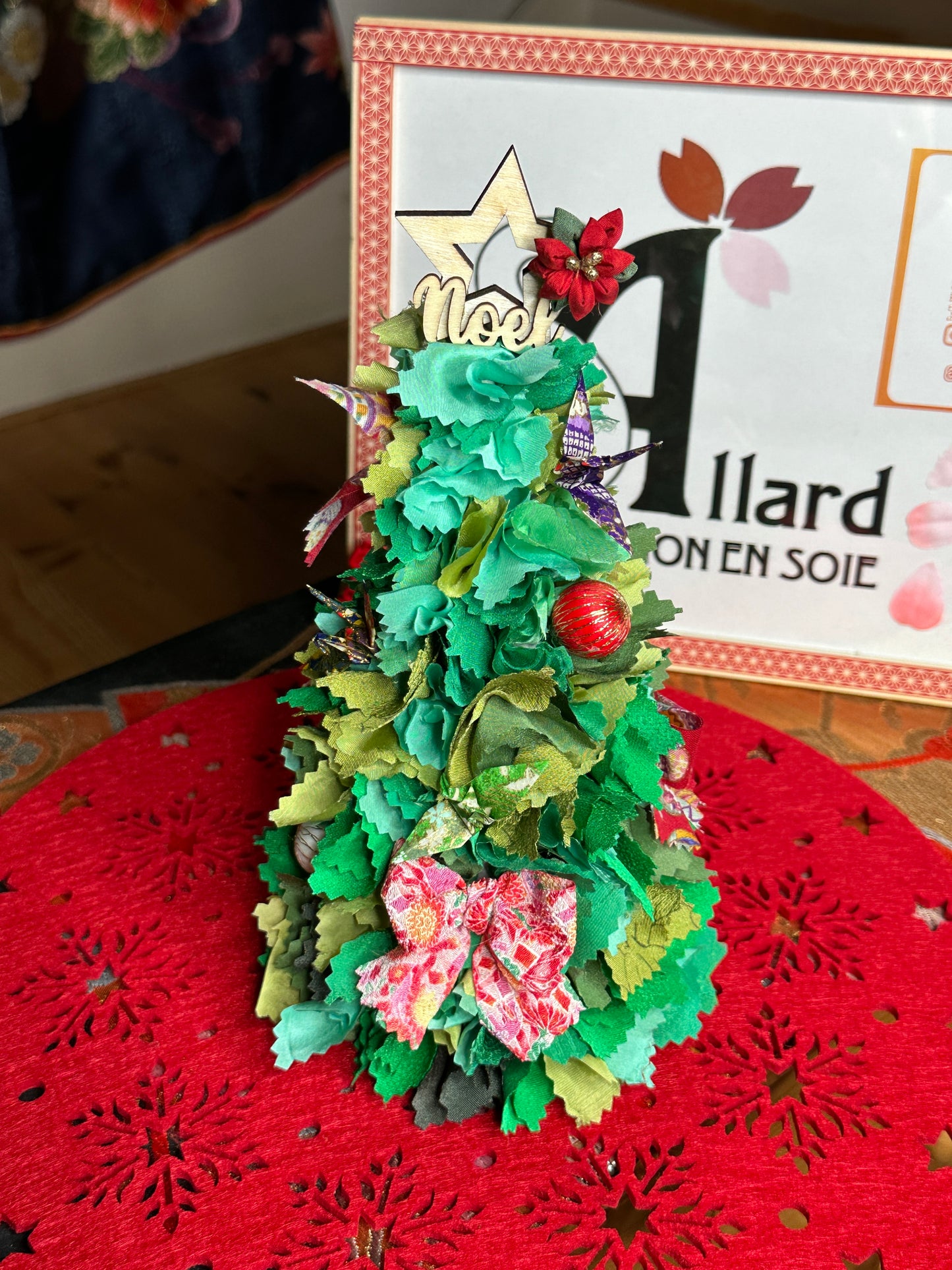 Sapin de noël en soie kimono japonais