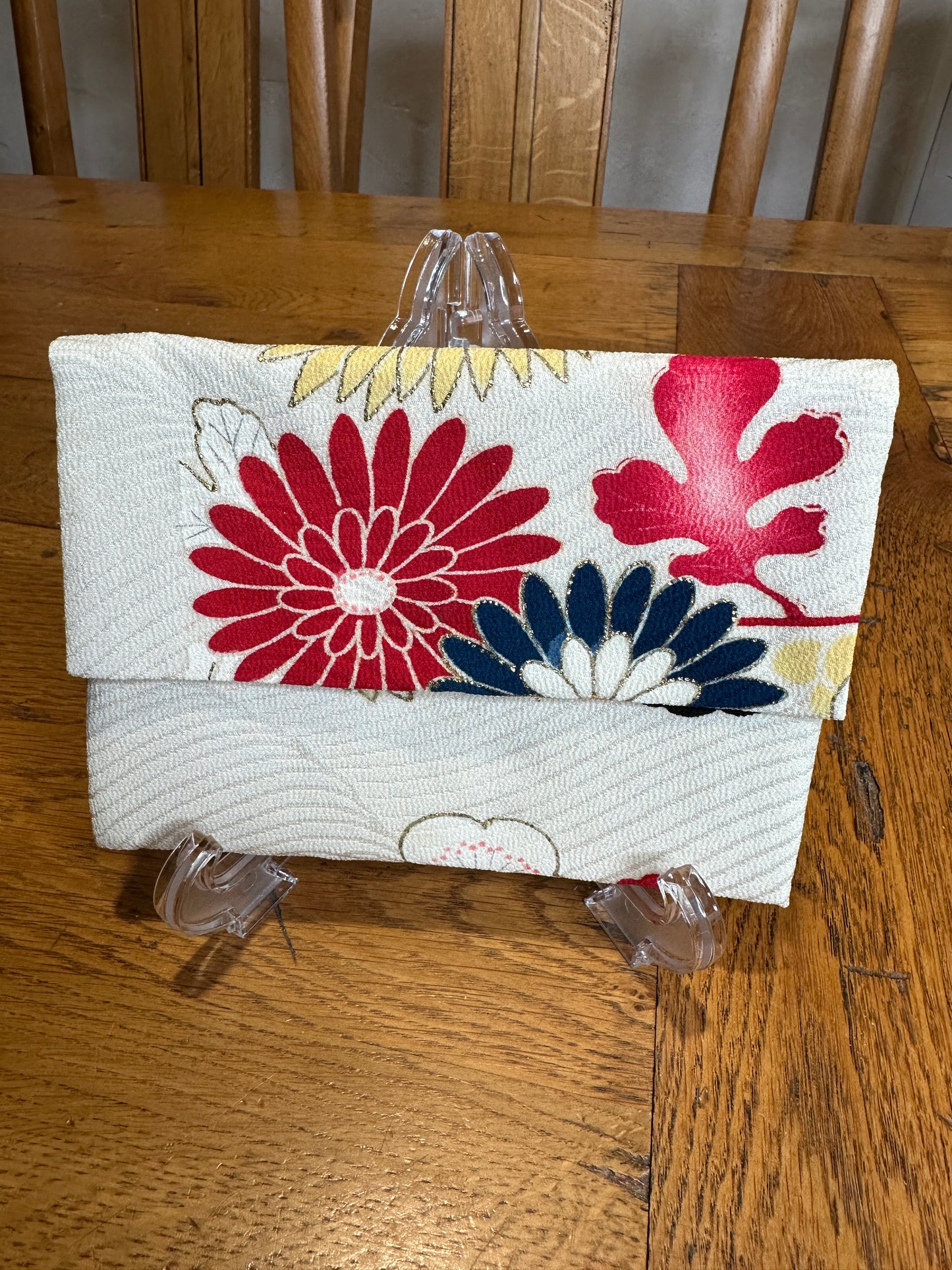 Pochette 2 compartiments kimono japonais en soie