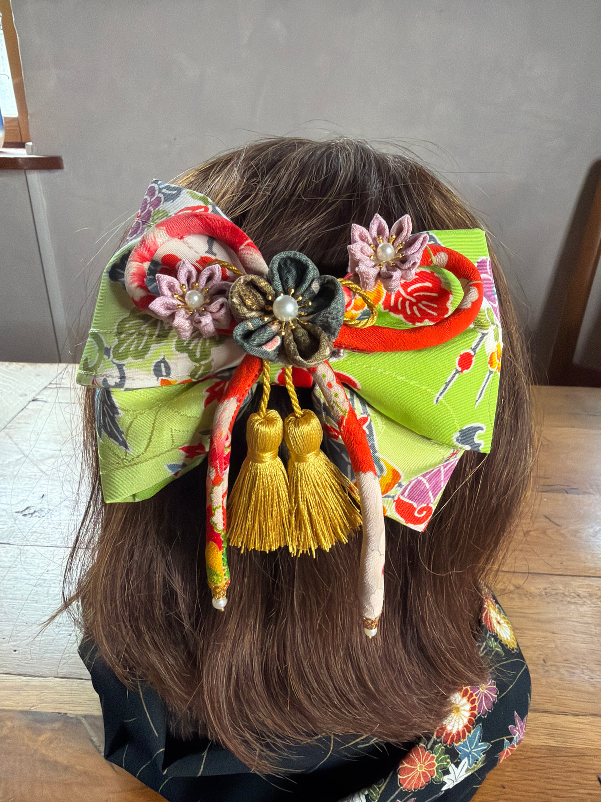 Barette japonaise kimono en soie