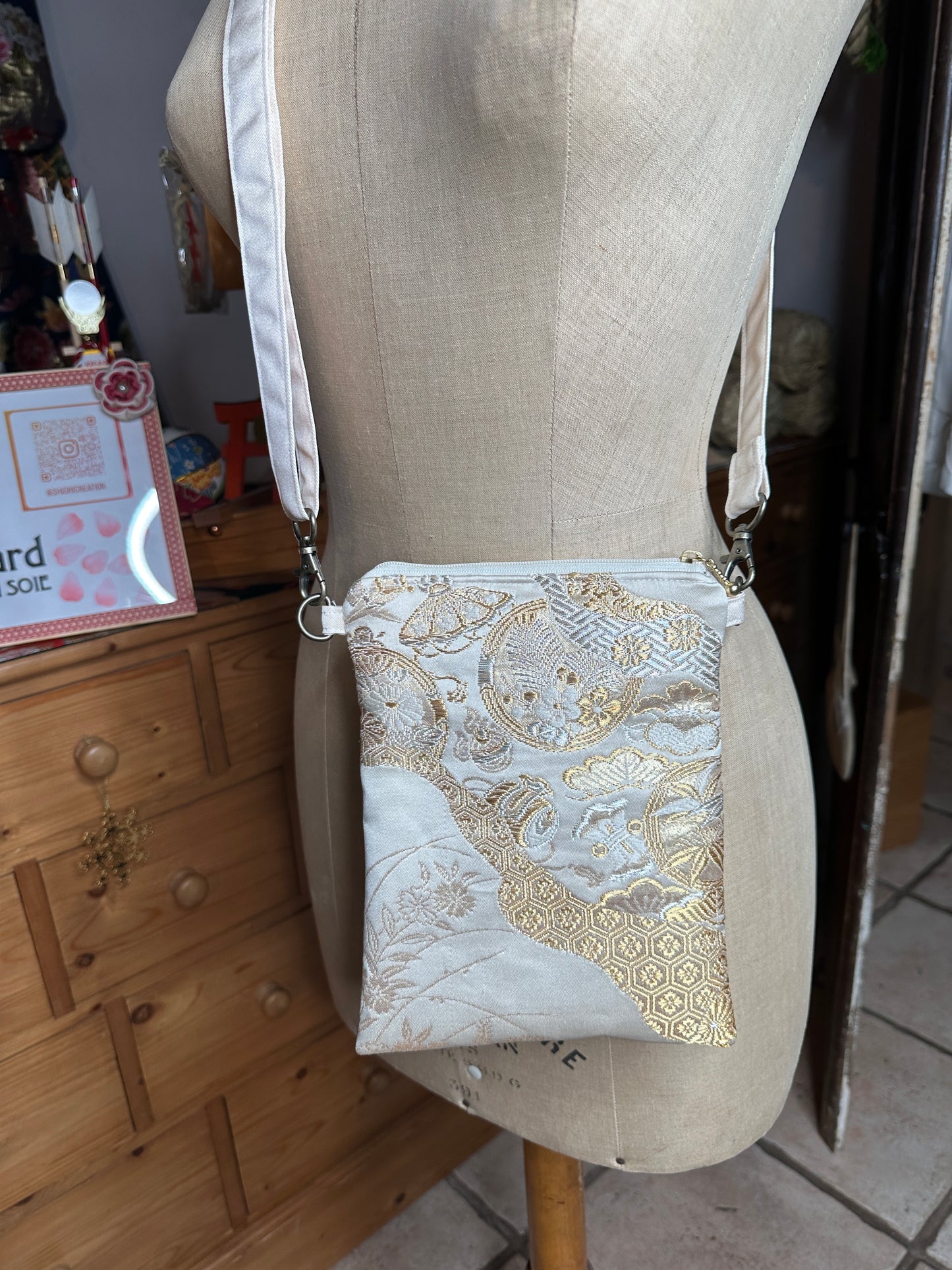 Sac bandoulière Obi kimono japonais en soie