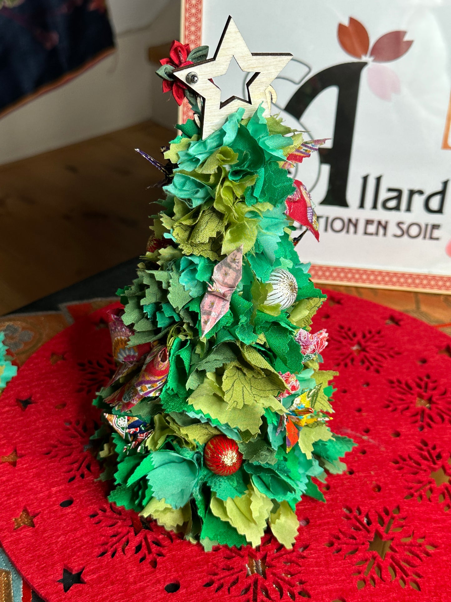 Sapin de noël en soie kimono japonais