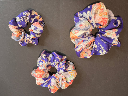 Lot de 3 chouchous kimono japonais en soie