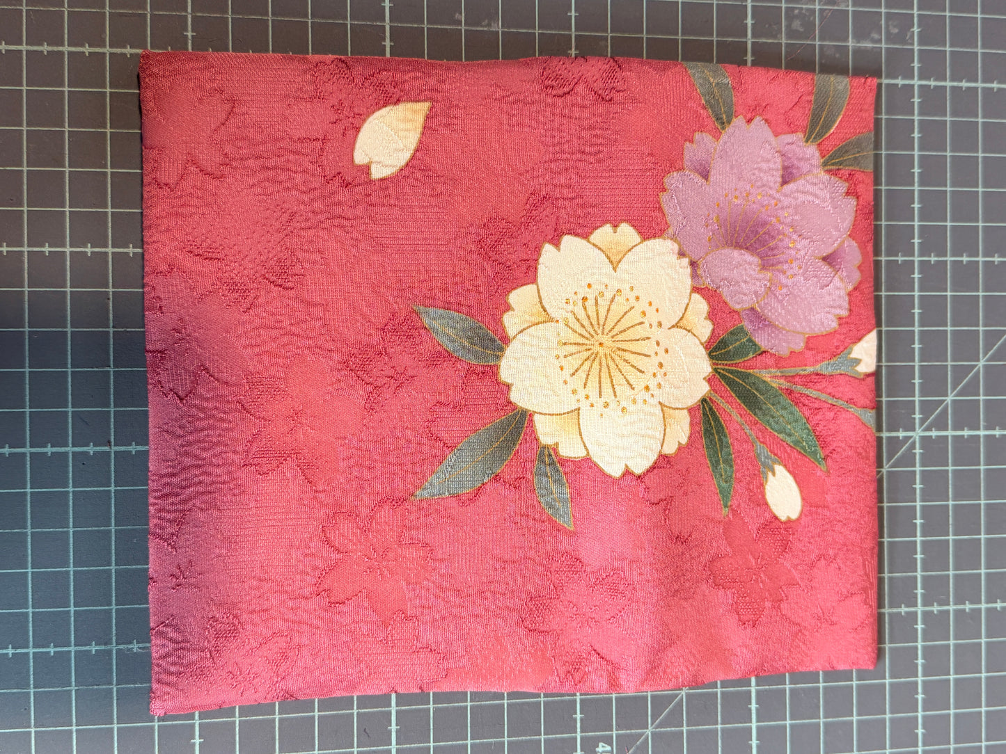 Pochette 2 compartiments passeport en tissu kimono japonais Furisode soie Neuf