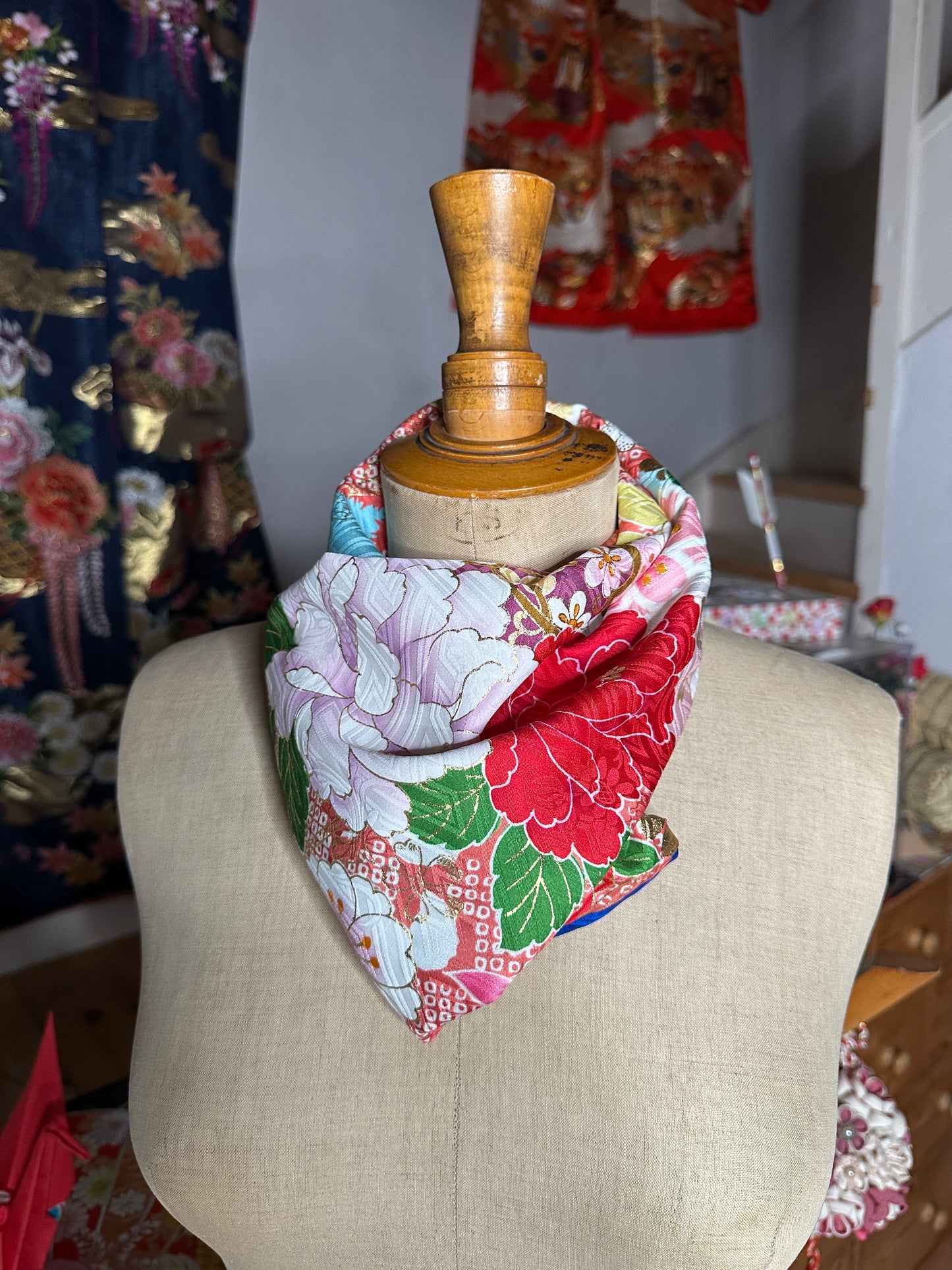 Snood tour de cou kimono Japonais en soie