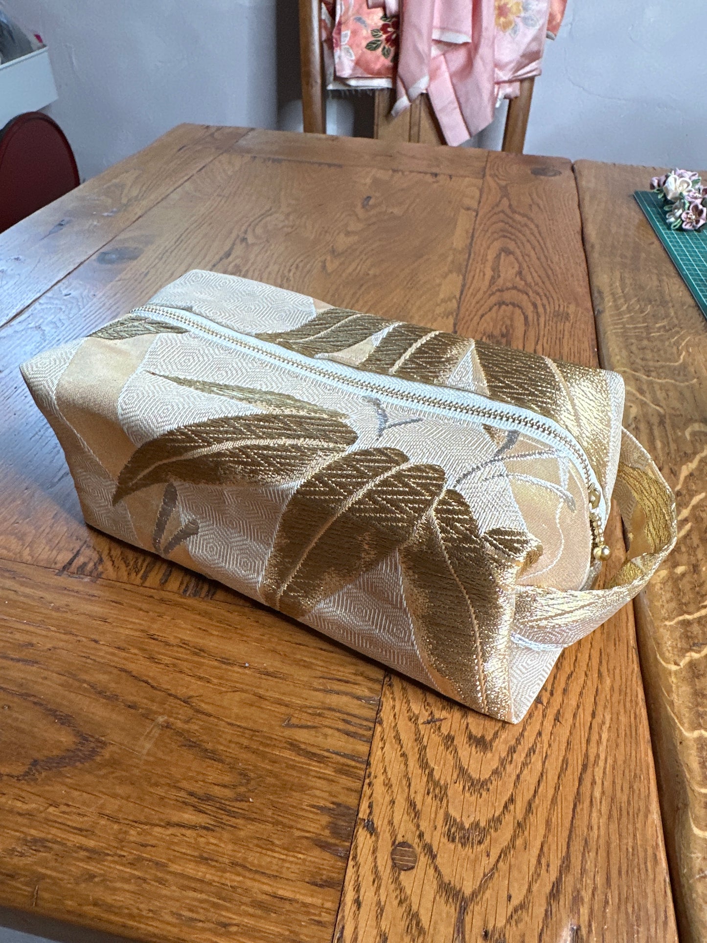 Trousse de toilette Obi en soie japonais