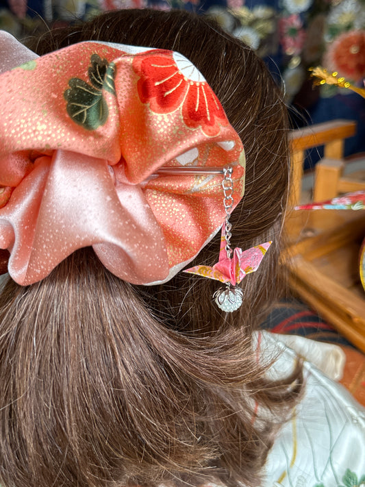 Kanzashi grue oiseau washi