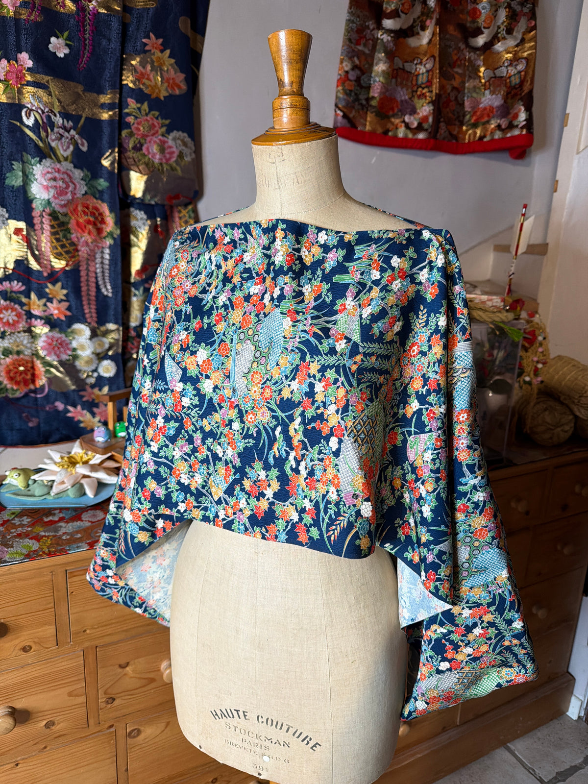 Top tunique 3 en 1 kimono japonais en soie