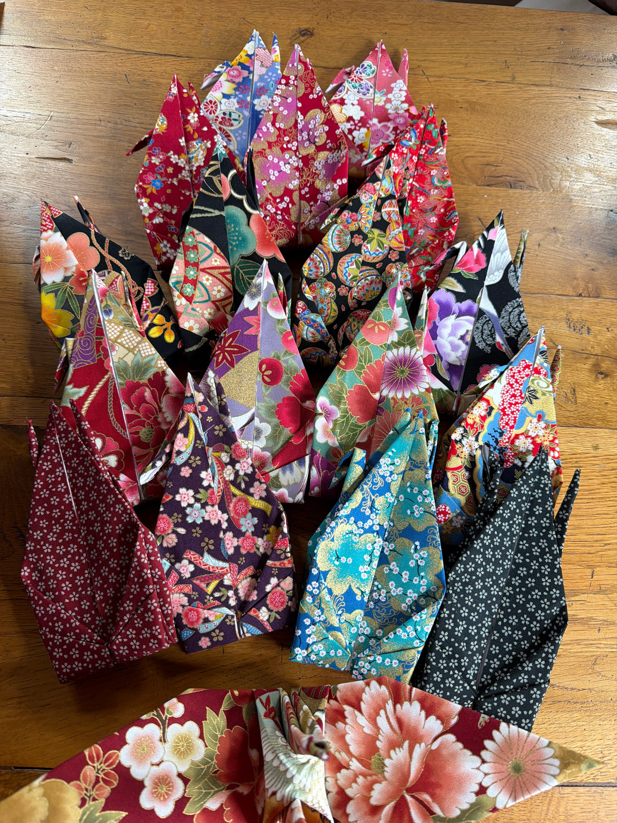 Grue oiseau japonais en tissu coton