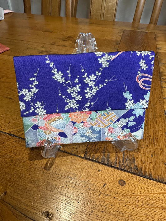 Pochette passeport 2 compartiments kimono japonais en soie