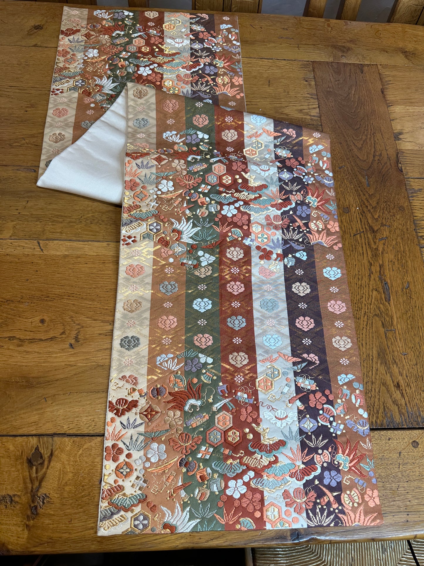 Chemin de table Obi en soie kimono japonais