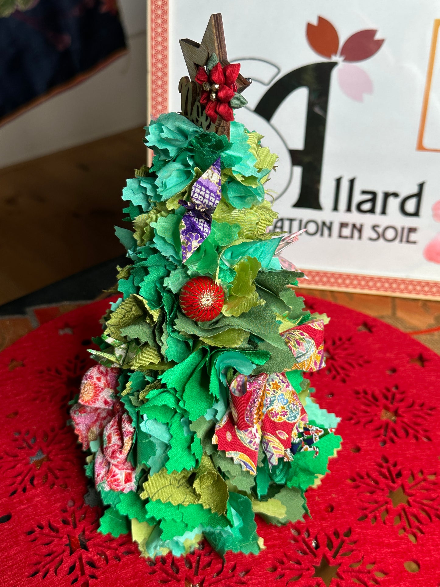 Sapin de noël en soie kimono japonais