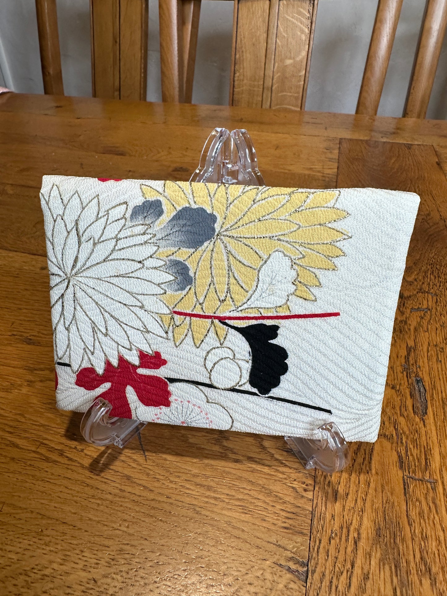 Pochette 2 compartiments kimono japonais en soie