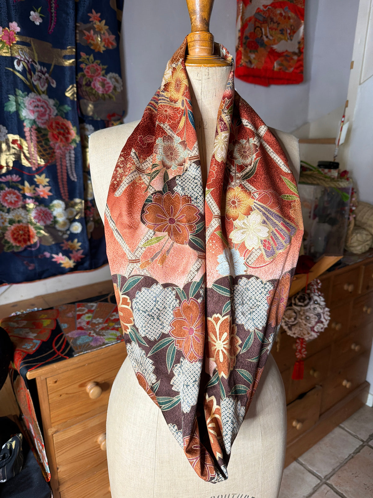 Tour de cou snood kimono japonais furisode Neuf