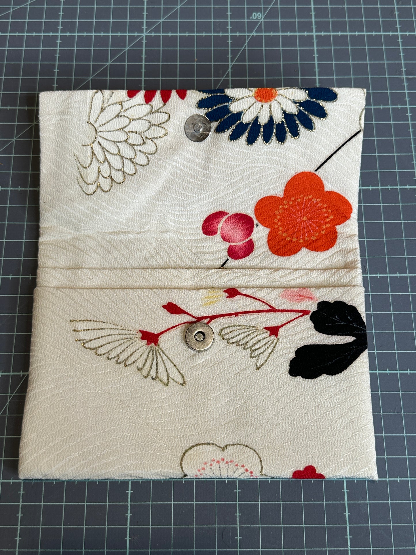 Pochette 2 compartiments kimono japonais en soie