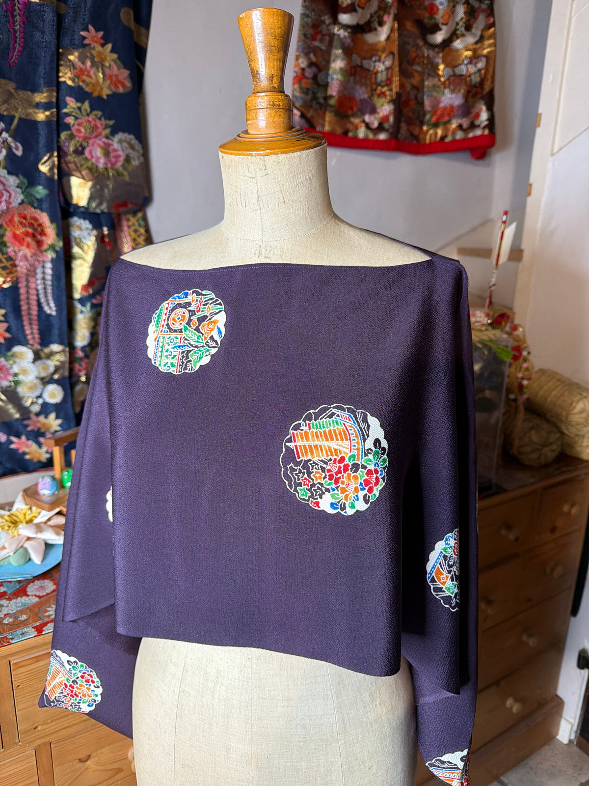 Top tunique 3 en 1 kimono japonais en soie