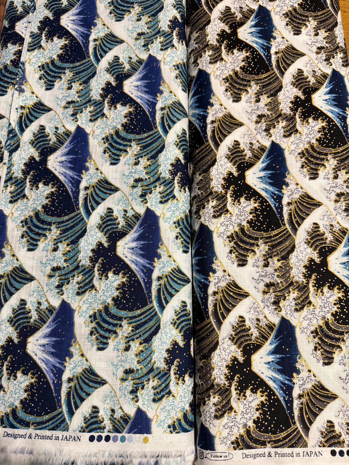 Tissu japonais en coton mont Fuji made in Japan vendu par 50cmx110cm