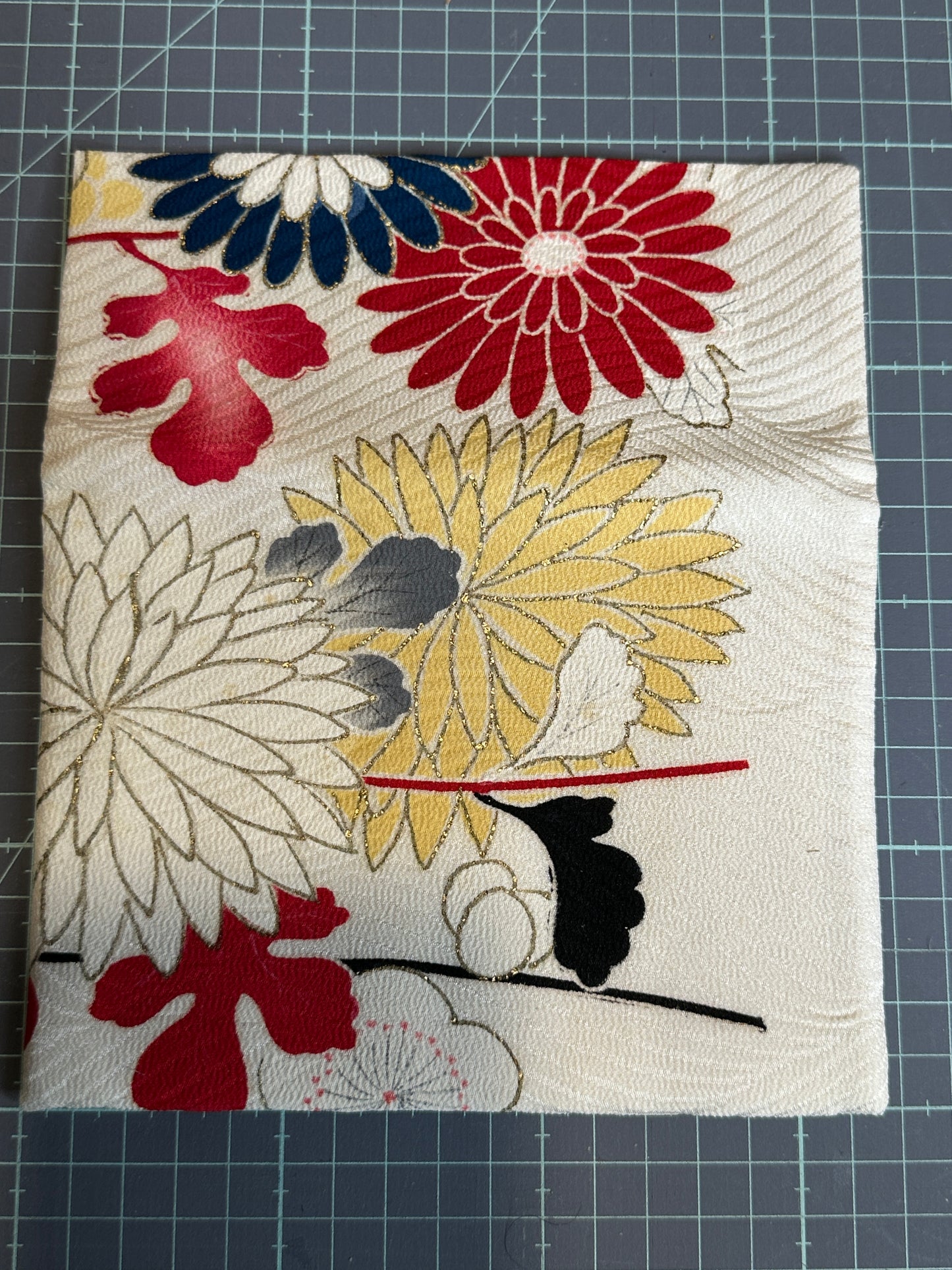 Pochette 2 compartiments kimono japonais en soie