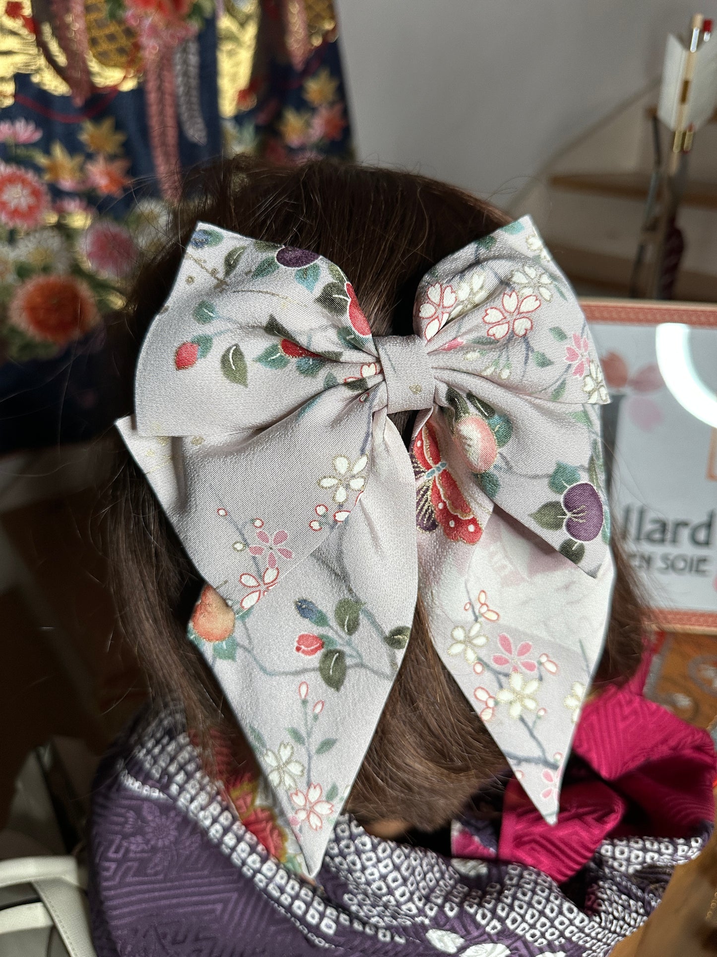 Barette pour les cheveux kimono japonais en soie