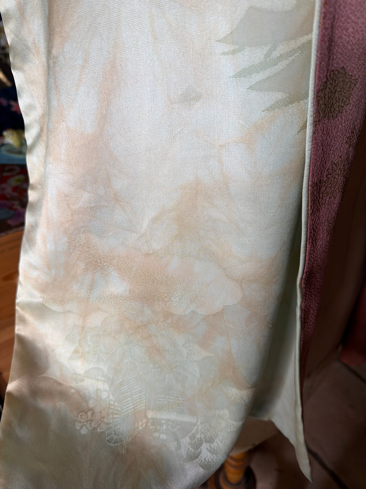 Foulard réversible kimono japonais jyuban et tango Chirimen