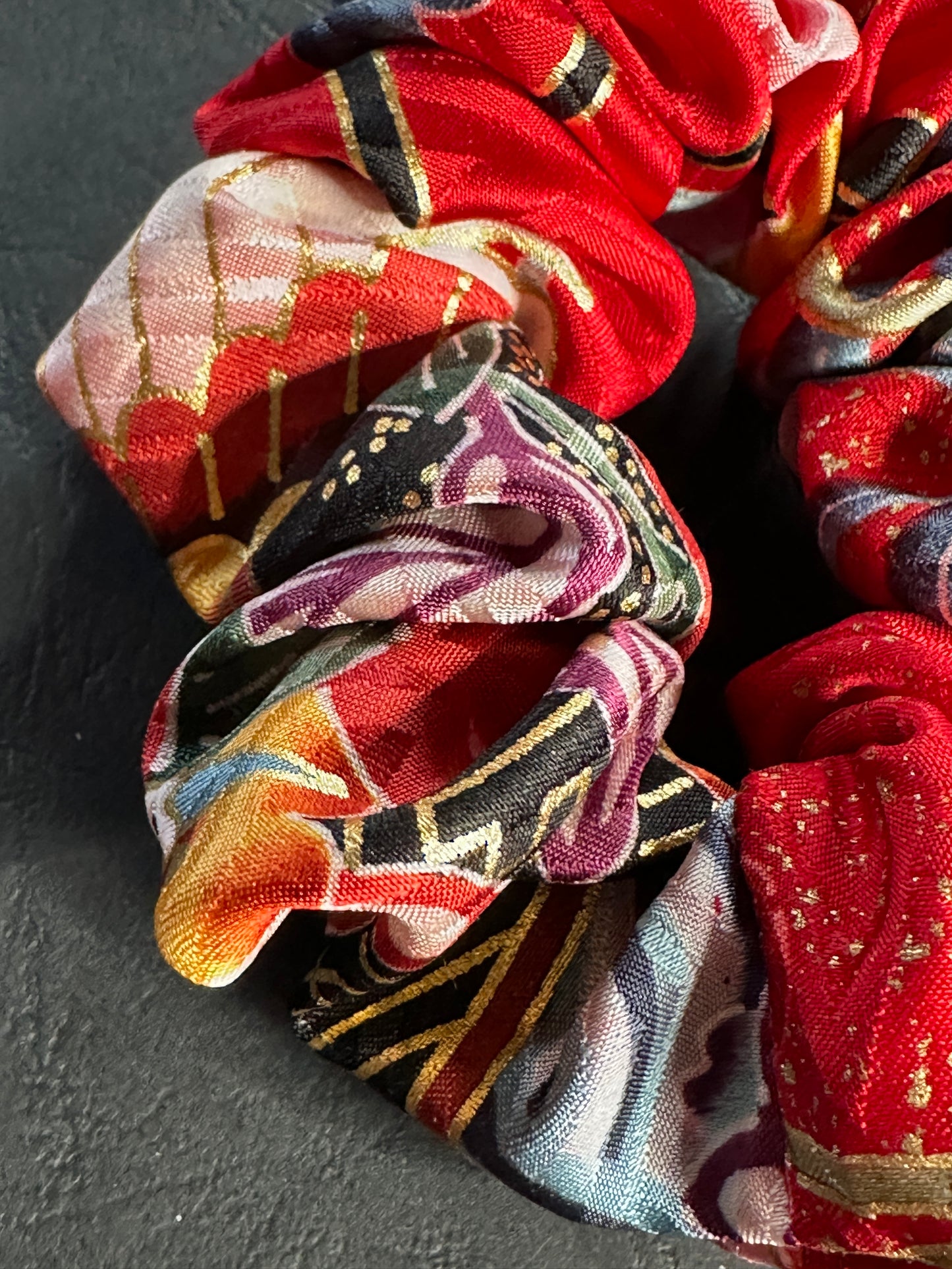 Chouchou ruban kimono japonais en soie Furisode