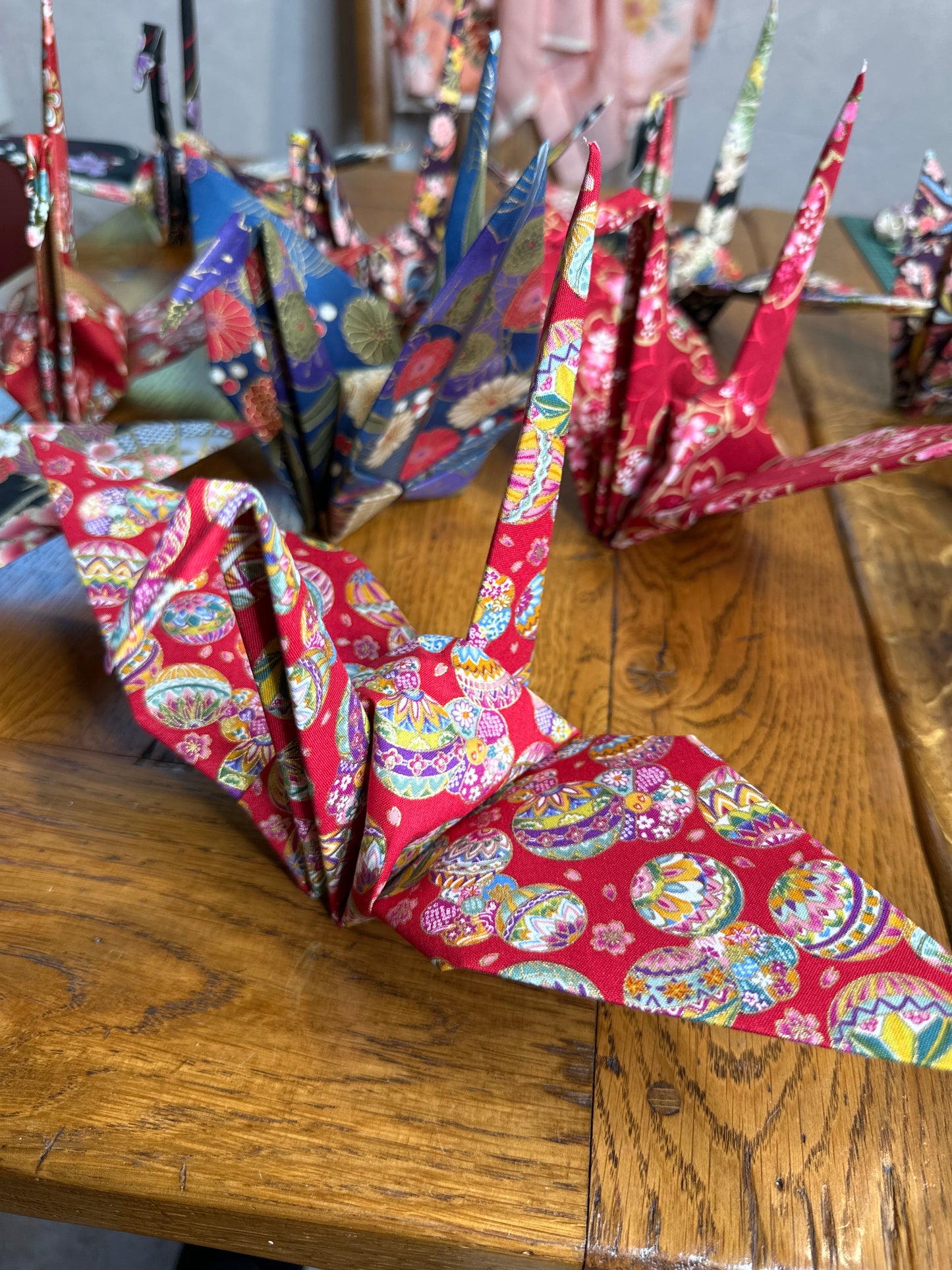 Grue oiseau japonais en coton