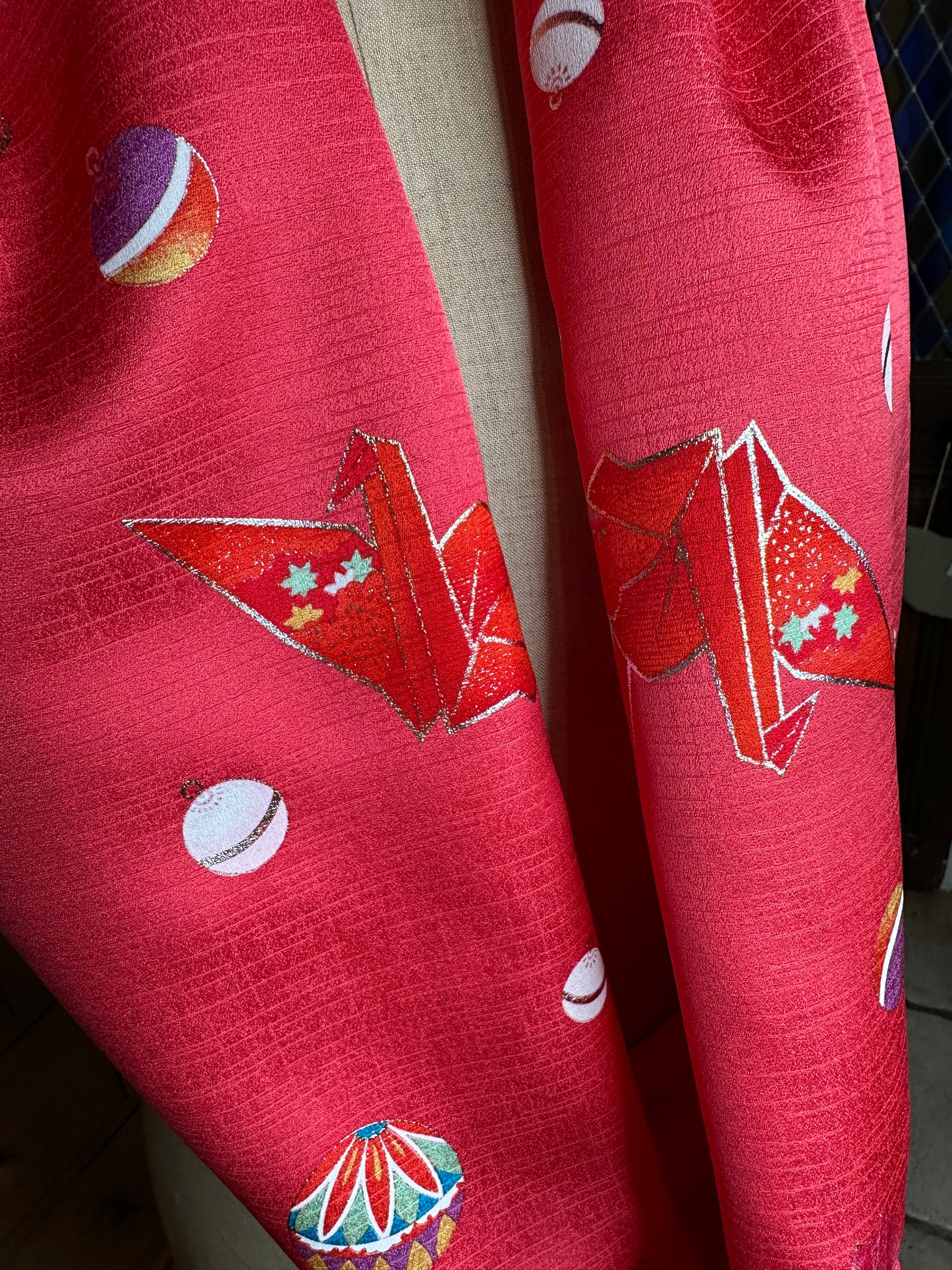 Tour de cou snood kimono japonais enfant en soie