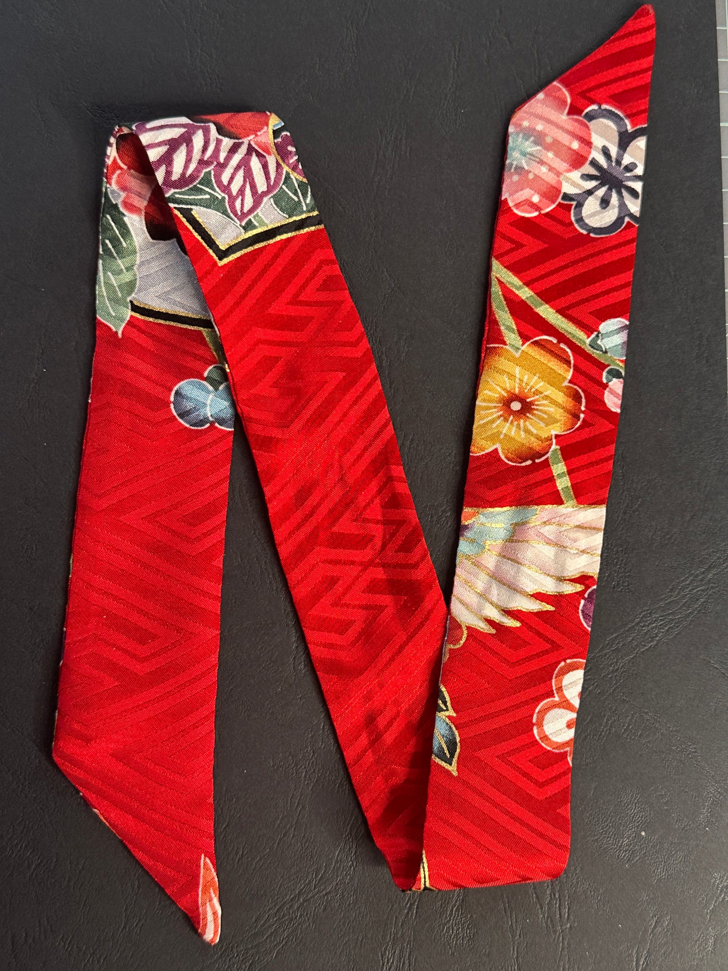 Chouchou ruban kimono japonais en soie Furisode