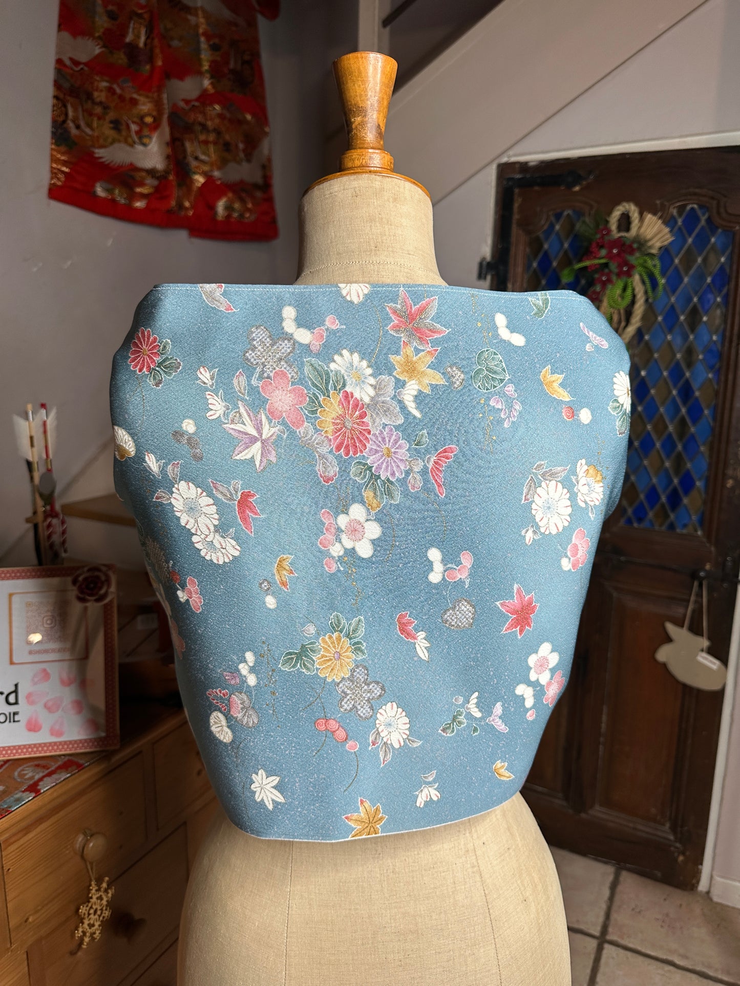 Top court tunique kimono japonais en soie