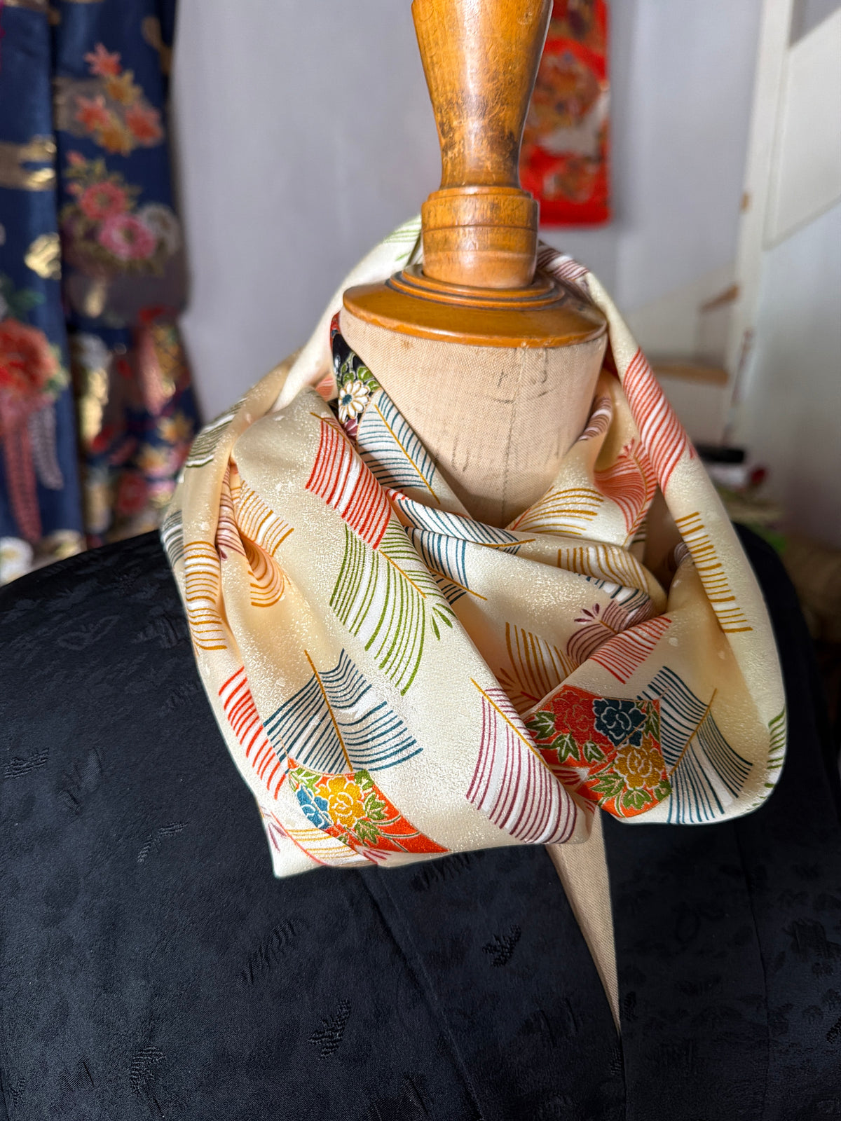 Snood tour de cou kimono japonais en soie