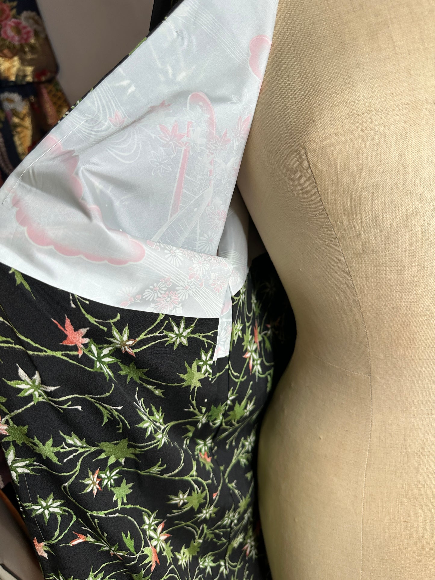 Haori feuilles d’érables japonais Neuf en soie