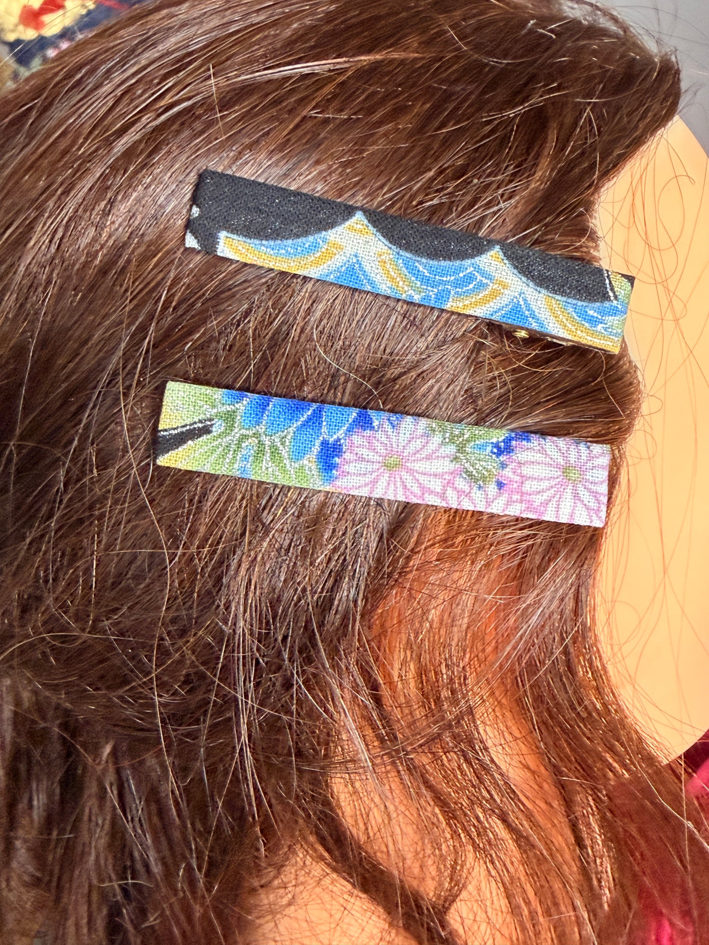 2 Clip pince à cheveux coton japonais